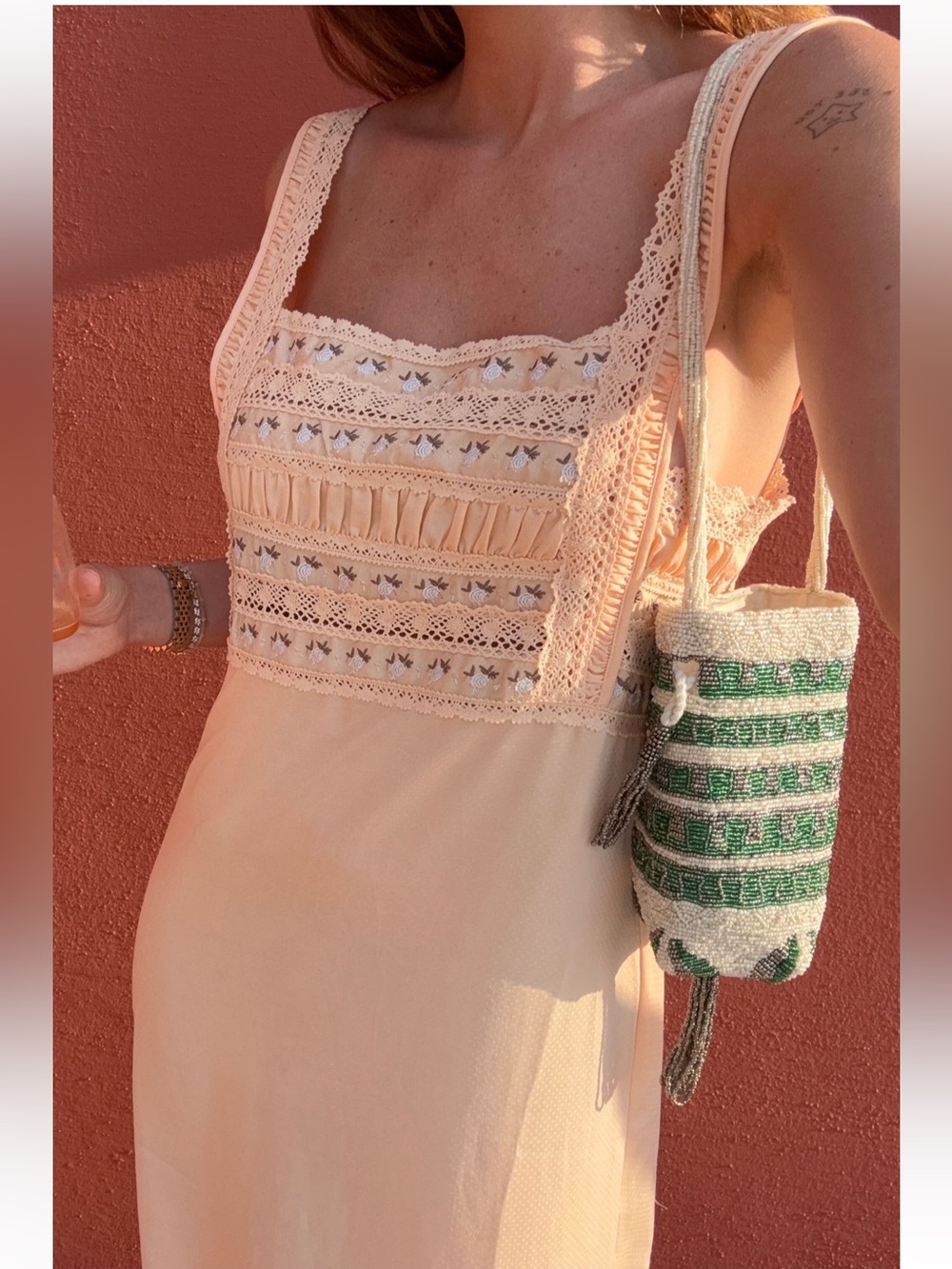 NWT Ever After Midi Slip Dress in Tender Peach